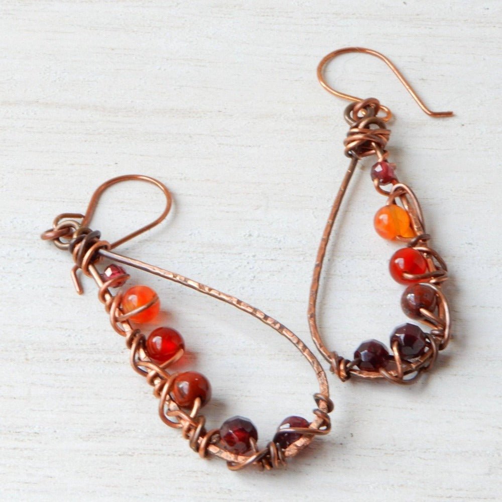 sunset teardrop hoop earrings