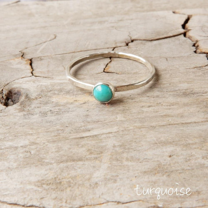 turquoise silver stacking ring