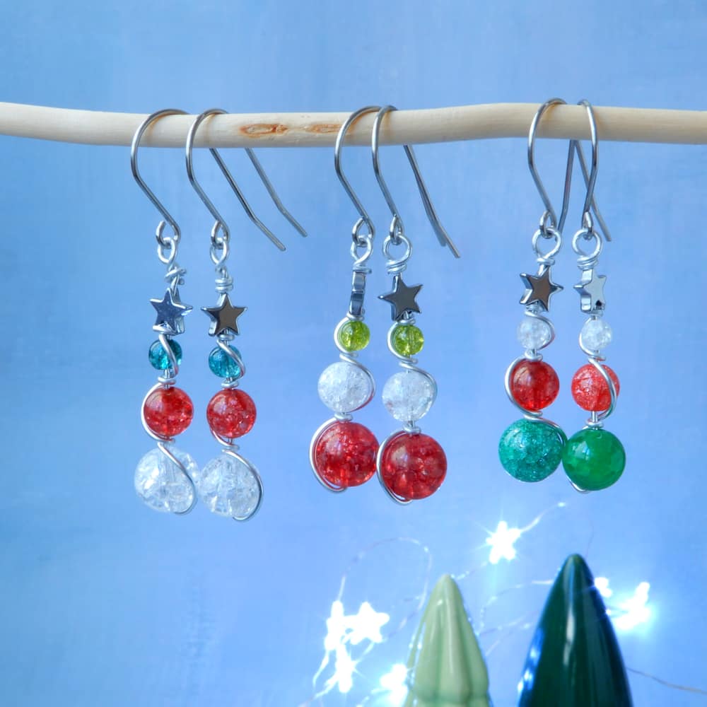 christmas ornament earrings